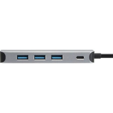 VCOM CU4383 Адаптер концентратор Type-C -> 4 port USB3.0 HUB+PD, Alum Shell VCOM <CU4383>[4895182217720]