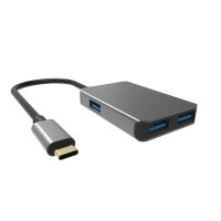 VCOM DH310B Кабель-концентратор USB 3.1 Type-Cm -> 4 port USB3.0(f) Aluminum Shell VCOM <DH310B> [4895182246867]