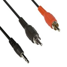 VCOM VAV7183-5M Кабель соединительный 3.5 Jack (M) - 2xRCA (M), стерео, аудио, 5.0м [6937510860746]