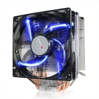CROWN Кулер для процессора CM-5 (Для Intel и AMD,TDP до 187 Ватт,5шт. теплопроводных трубок,Синяя светодиодная подсветка,Гидродинамическиий подшипник,Размер: 148*126*85 мм)