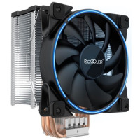 PCCooler GI-X5B V2 Кулер S775/115X/20XX/AM2/AM3/AM4 (24 шт/кор, TDP 160W, вент-р 120мм с PWM, Blue LED FAN, 5 тепловых трубок 6мм, 1000-1800RPM, 26.5dBa)