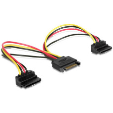 Кабель питания SATA - 2xSATA 0.15м <> угловой