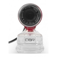 CBR CW 830M Red, Веб-камера с матрицей 0,3 МП, разрешение видео 640х480, USB 2.0, встроенный микрофон, ручная фокусировка, крепление на мониторе, длина кабеля 1,4 м, цвет красный