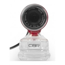 CBR CW 830M Red, Веб-камера с матрицей 0,3 МП, разрешение видео 640х480, USB 2.0, встроенный микрофон, ручная фокусировка, крепление на мониторе, длина кабеля 1,4 м, цвет красный