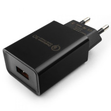 Cablexpert Адаптер питания, Qualcomm QC 3.0, 100/220V - 1 USB порт 5/9/12V, черный (MP3A-PC-17)