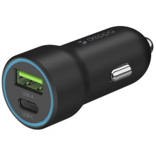 Зарядное устройство автомобильное Deppa 20W USB A + USB Type-C, QC 3.0, черное (11298)