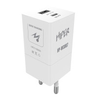 HIPER СЗУ 20 Вт, QC/PD, TYPE-C + USB A, белый (HP-WC007)