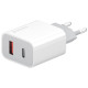 Сетевое зарядное устройство Power Delivery Deppa QC 3.0 33W USB A + Type-C белое (11426)