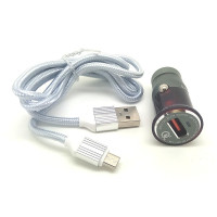 LDNIO LD_B4415 C304Q/ Авто ЗУ + Кабель Micro/ QC 3.0/ Выход: 5V_9V_12V, 18W/ Gray&Red