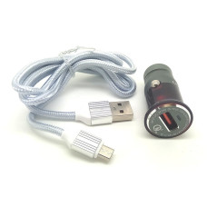 LDNIO LD_B4415 C304Q/ Авто ЗУ + Кабель Micro/ QC 3.0/ Выход: 5V_9V_12V, 18W/ Gray&Red