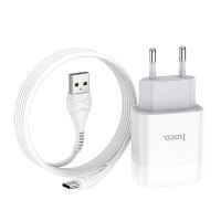 HOCO HC-13018 C72A/ Сетевое ЗУ + Кабель Type-C 1m/ 1 USB/ Выход: 10.5W/ White