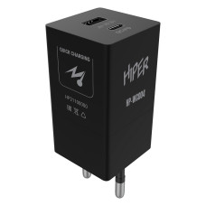 HIPER СЗУ 30 Вт, QC/PD, TYPE-C + USB A, черный (HP-WC004)