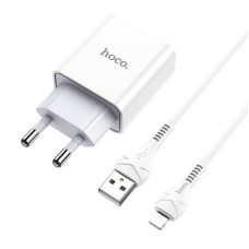 HOCO HC-27947 C81A/ Сетевое ЗУ + Кабель Lightning 1m/ 1 USB/ Выход: 10.5W/ White