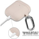 Чехол Brosco для Apple AirPods 2 силиконовый с карабином, розово-золотистый