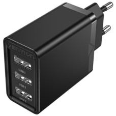 Зарядное устройство сетевое Vention FEAB0-EU 3xUSB A черный