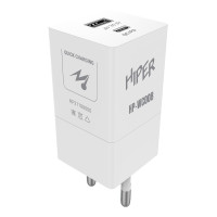 HIPER СЗУ 30 Вт, QC/PD, TYPE-C + USB A, белый (HP-WC008)