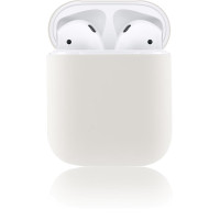 Чехол Brosco для Apple AirPods силиконовый белый