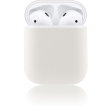 Чехол Brosco для Apple AirPods силиконовый белый
