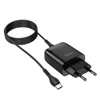 HOCO HC-32545 C72Q/ Сетевое ЗУ + Кабель Type-C 1m/ QC 3.0/ 1 USB/ Выход: 5V_9V_12V, 18W/ Black