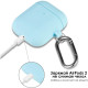Чехол Brosco для Apple AirPods 2 силиконовый с карабином, голубой