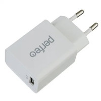 PERFEO Сетевое зарядное устройство с разъемом USB, 2.1А, белый (I4619)