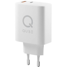 Сетевое зарядное устройство QUB 65W USB A + Type-C белое (QWCGAN65WWHT)