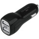 Зарядное устройство автомобильное Qumo 3.0A 2USB(1A+2A), Apple Lightning черный (20737)