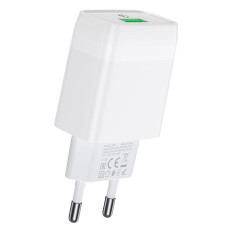 HOCO HC-32514 C72Q/ Сетевое ЗУ/ QC 3.0/ 1 USB/ Выход: 5V_9V_12V, 18W/ White