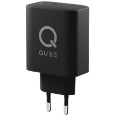 Сетевое зарядное устройство QUB 65W USB A + Type-C черное (QWCGAN65WBLK)