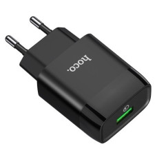 HOCO HC-32507 C72Q/ Сетевое ЗУ/ QC 3.0/ 1 USB/ Выход: 5V_9V_12V, 18W/ Black