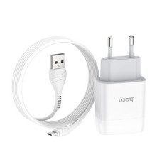 HOCO HC-13063 C73A/ Сетевое ЗУ + Кабель Micro 1m/ 2 USB/ Выход: 12W/ White
