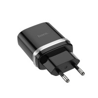 HOCO HC-16255 C12Q/ Сетевое ЗУ/ QC 3.0/ 1 USB/ Выход: 5V_9V_12V, 18W/ Black
