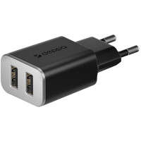 Зарядное устройство сетевое Deppa 2.4A, 2xUSB, Черный (11380)