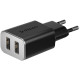 Зарядное устройство сетевое Deppa 2.4A, 2xUSB, Черный (11380)