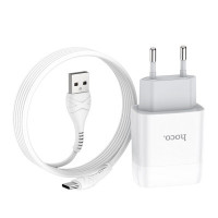 HOCO HC-13070 C73A/ Сетевое ЗУ + Кабель Type-C 1m/ 2 USB/ Выход: 12W/ White