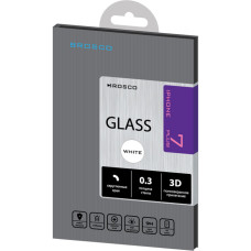 Защитное стекло Brosco для Apple iPhone 7 Plus8 Plus 3D, изогнутое по форме дисплея, белая рамка