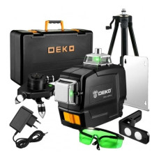 Уровень лазерный самовыравнивающийся DEKO DKLL12PG1 360/3 SET 2 PREMIUM со штативом 1,2 м { 12 линий, зеленый луч }