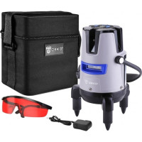 Уровень лазерный самовыравнивающийся DEKO LL57 PRO SET 1 в сумке { 5 линий, красный луч }