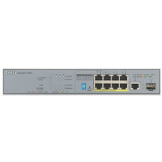 ZYXEL GS1300-10HP-EU0101F Коммутатор PoE+ для IP-видеокамер 9xGE (8xPoE+), 1xSFP, бюджет PoE 130 Вт, дальность передачи питания до 250 м